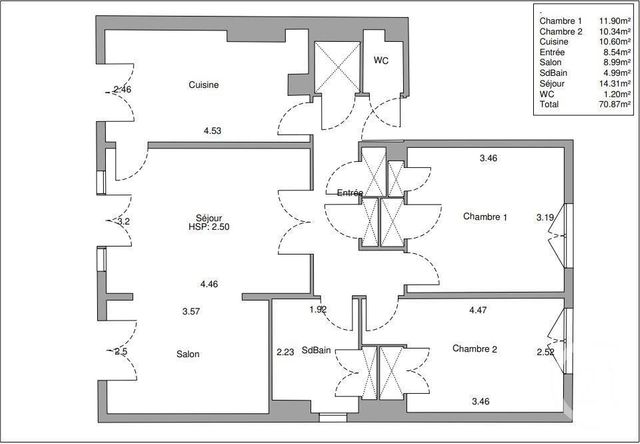 Afficher la photo en grand Appartement F3 à vendre - 3 pièces - 70.87 m2 - ISSY LES MOULINEAUX - 92 - ILE-DE-FRANCE - Century 21 Immod'Issy