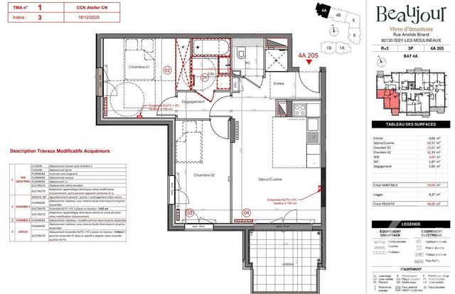 Appartement F3 à vendre - 3 pièces - 59.69 m2 - ISSY LES MOULINEAUX - 92 - ILE-DE-FRANCE - Century 21 Immod'Issy